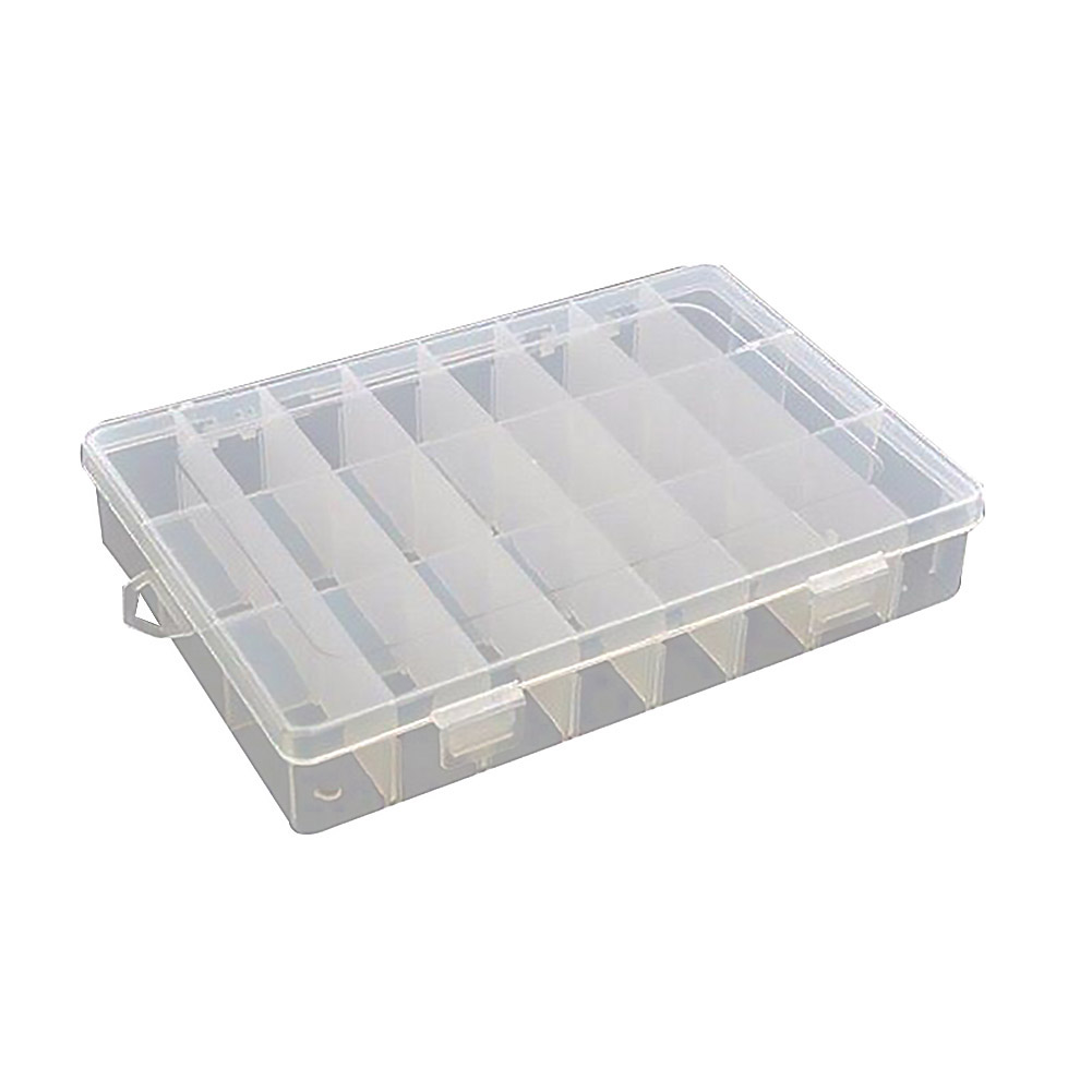 Plastic Compartment Box with Adjustable Dividers Craft Tackle Organizer  Storage Containers Box Clear 10/15/24 Grids Jewelry Storage Box Pills  Organizer Holder Case Container 